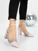 Pantofi cu Toc Gros 5XKK8PD CHAMPAGNE | MEI