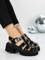 Sandale Dama cu Platforma 5GZ25 BLACK | MEI