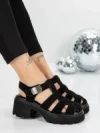 Sandale Dama cu Platforma 5GZ25 BLACK | MEI