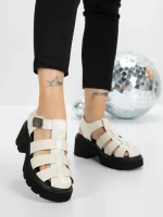Sandale Dama cu Platforma 5GZ25 BEIGE | MEI