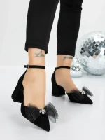 Sandale Dama cu Toc Gros 5XKK7 BLACK | MEI