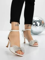 Sandale Dama cu Toc Subtire 5XKK11 WHITE | MEI
