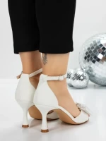Sandale Dama cu Toc Subtire 5XKK11 WHITE | MEI