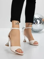 Sandale Dama cu Toc Subtire 5XKK17 BEIGE | MEI