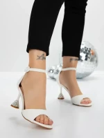 Sandale Dama cu Toc Subtire 5XKK17 WHITE | MEI