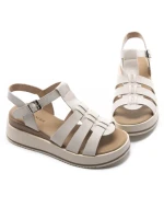 Sandale Dama din piele naturala 20295 CREAM | ADVANCER