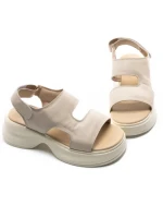 Sandale Dama din piele naturala 82606 CREAM | ADVANCER