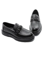 Mocasini Barbati din piele naturala 5NXE3 Negru | Pant... » meishop.life