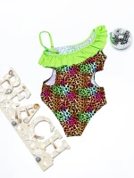 Costum de baie fete X39 LEOPARD-VERDE | MEINA