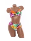 Costum de baie dama L2219 PORTOCALIU-VERDE | MEINA