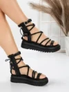Sandale Dama cu Talpa Joasa 3AW301 BLACK | MEI