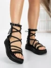 Sandale Dama cu Talpa Joasa 3AW301 BLACK | MEI