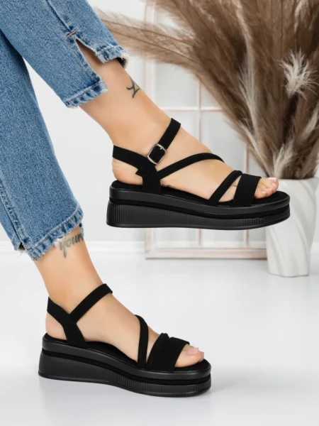 Sandale Dama cu Platforma 5HXS6 BLACK | MEI