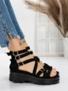 Sandale Dama cu Talpa Joasa 5HXS15 BLACK | MEI