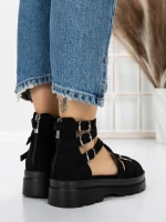 Sandale Dama cu Talpa Joasa 5HXS15 BLACK | MEI