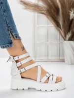 Sandale Dama cu Talpa Joasa 5HXS15 WHITE | MEI