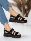 Sandale Dama cu Talpa Joasa 5HXS18 BLACK | MEI