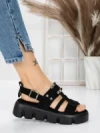Sandale Dama cu Talpa Joasa 5HXS18 BLACK | MEI