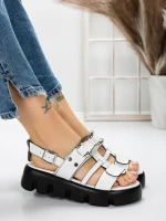 Sandale Dama cu Talpa Joasa 5HXS18 WHITE | MEI
