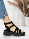 Sandale Dama cu Talpa Joasa 5HXS20 BLACK | MEI