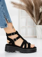 Sandale Dama cu Talpa Joasa 5HXS20 BLACK | MEI