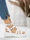 Sandale Dama cu Talpa Joasa 5HXS20 WHITE | MEI