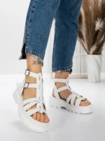 Sandale Dama cu Talpa Joasa 5HXS20 WHITE | MEI