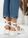 Sandale Dama cu Talpa Joasa 5HXS20 WHITE | MEI