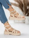 Sandale Dama cu Talpa Joasa 5HXS20 BEIGE | MEI