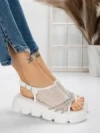 Sandale Dama cu Talpa Joasa 5HXS21 WHITE | MEI