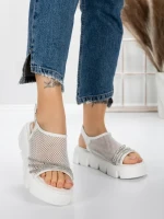 Sandale Dama cu Talpa Joasa 5HXS21 WHITE | MEI