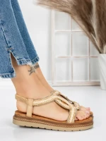 Sandale Dama cu Talpa Joasa 5GZ39 BEIGE | MEI