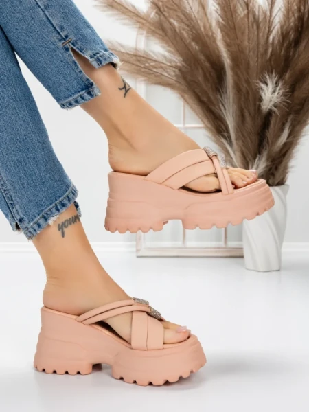 Papuci Dama cu Platforma 3AW321 PINK | MEI
