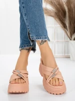 Papuci Dama cu Platforma 3AW321 PINK | MEI