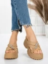 Papuci Dama cu Platforma 3AW321 APRICOT | MEI