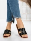 Papuci Dama cu Talpa Joasa 3AW307 BLACK | MEI
