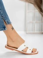 Papuci Dama cu Talpa Joasa 3AW307 WHITE | MEI