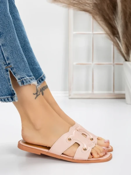Papuci Dama cu Talpa Joasa 3AW307 PINK | MEI