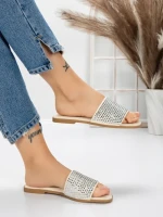 Papuci Dama cu Talpa Joasa 3AQ18 BEIGE | MEI