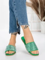 Papuci Dama cu Talpa Joasa 3AQ18 GREEN | MEI