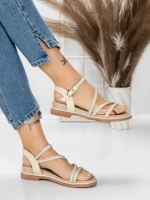 Sandale Dama cu Talpa Joasa 3AW309 BEIGE | MEI