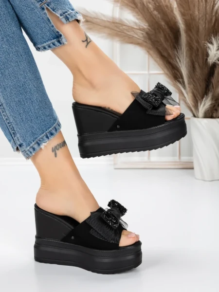 Papuci Dama cu Platforma 3AW326 BLACK | MEI
