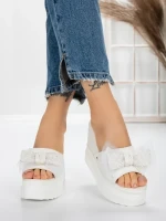 Papuci Dama cu Platforma 3AW326 WHITE | MEI