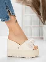 Papuci Dama cu Platforma 3AW326 BEIGE | MEI