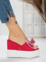 Papuci Dama cu Platforma 3AW326 RED | MEI