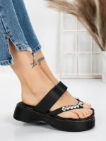 Papuci Dama cu Talpa Joasa 3AW291 BLACK | MEI
