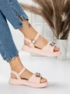Sandale Dama cu Talpa Joasa 5WL23 PINK | MEI