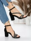Sandale Dama cu Toc Gros 3AXKK188 BLACK | MEI
