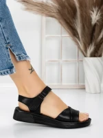 Sandale Dama cu Talpa Joasa 5XJ56 BLACK | MEI