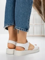 Sandale Dama cu Talpa Joasa 5XJ56 WHITE | MEI